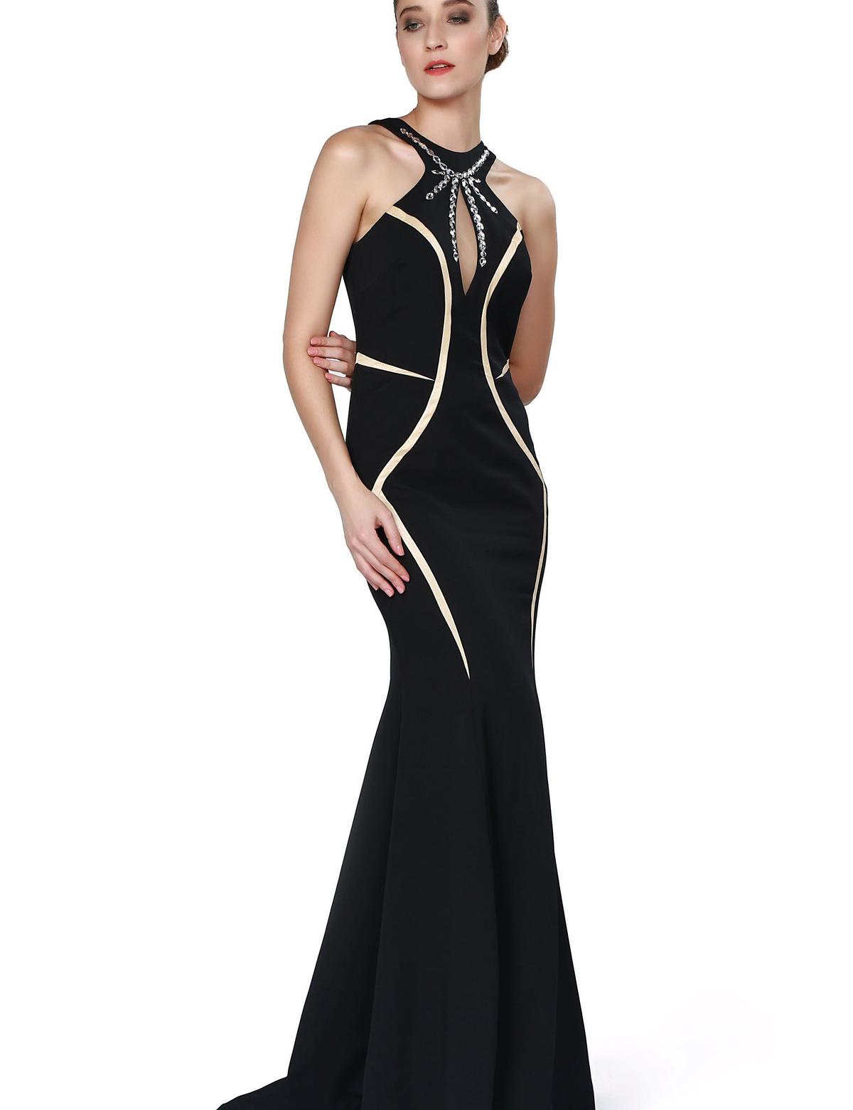 SIYAH Balık Abiye Elbise