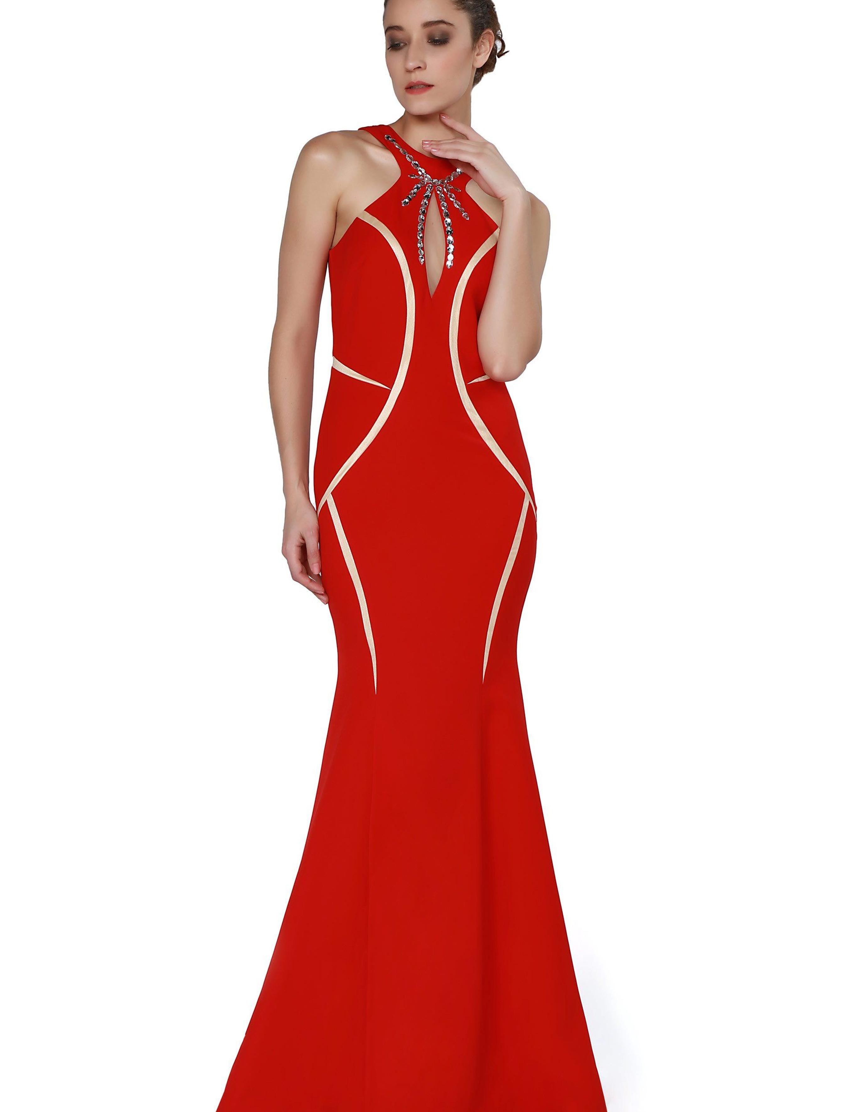 KIRMIZI Balık Abiye Elbise