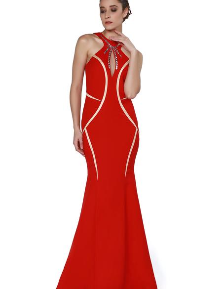 KIRMIZI Balık Abiye Elbise - 50212677001