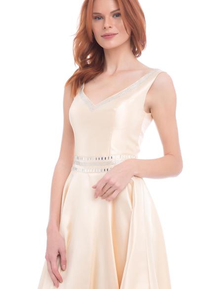 PEMBE Uzun Abiye Elbise - 50212733002