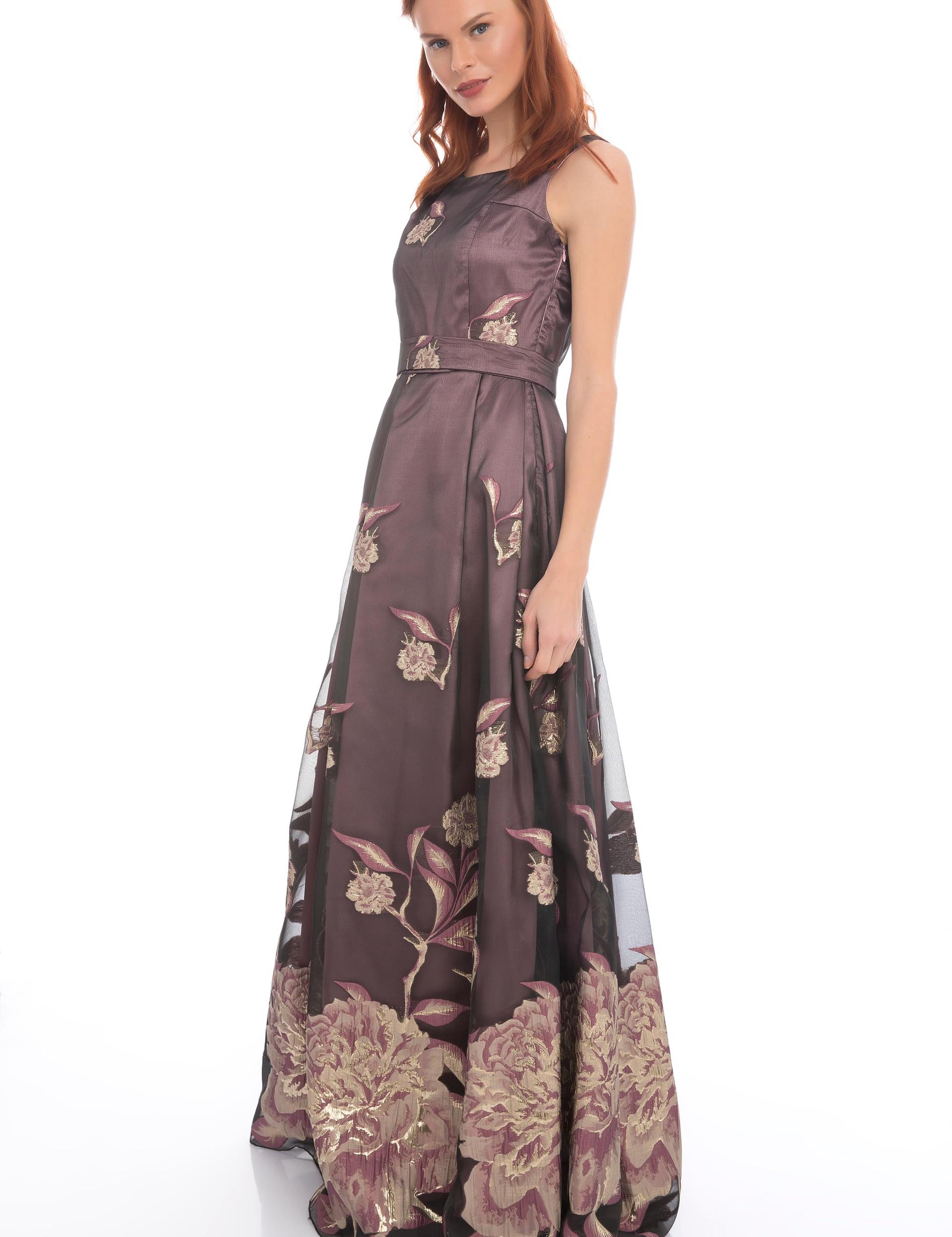 PEMBE Uzun Abiye Elbise