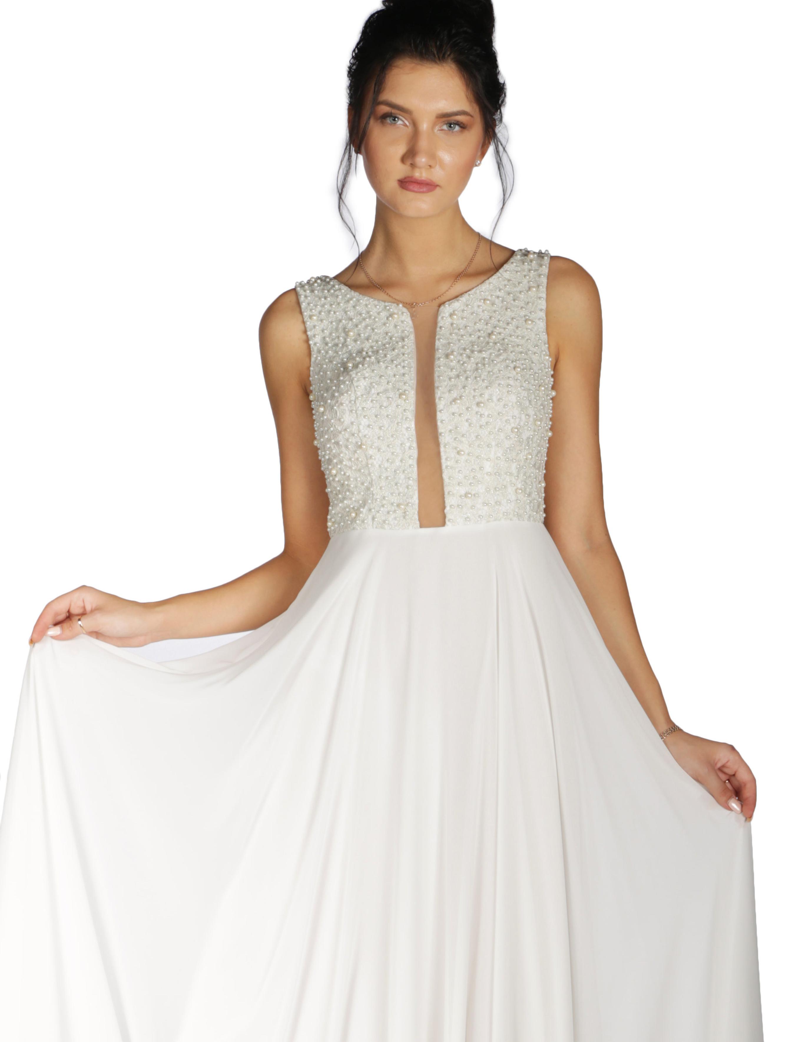 BEYAZ Uzun Abiye Elbise