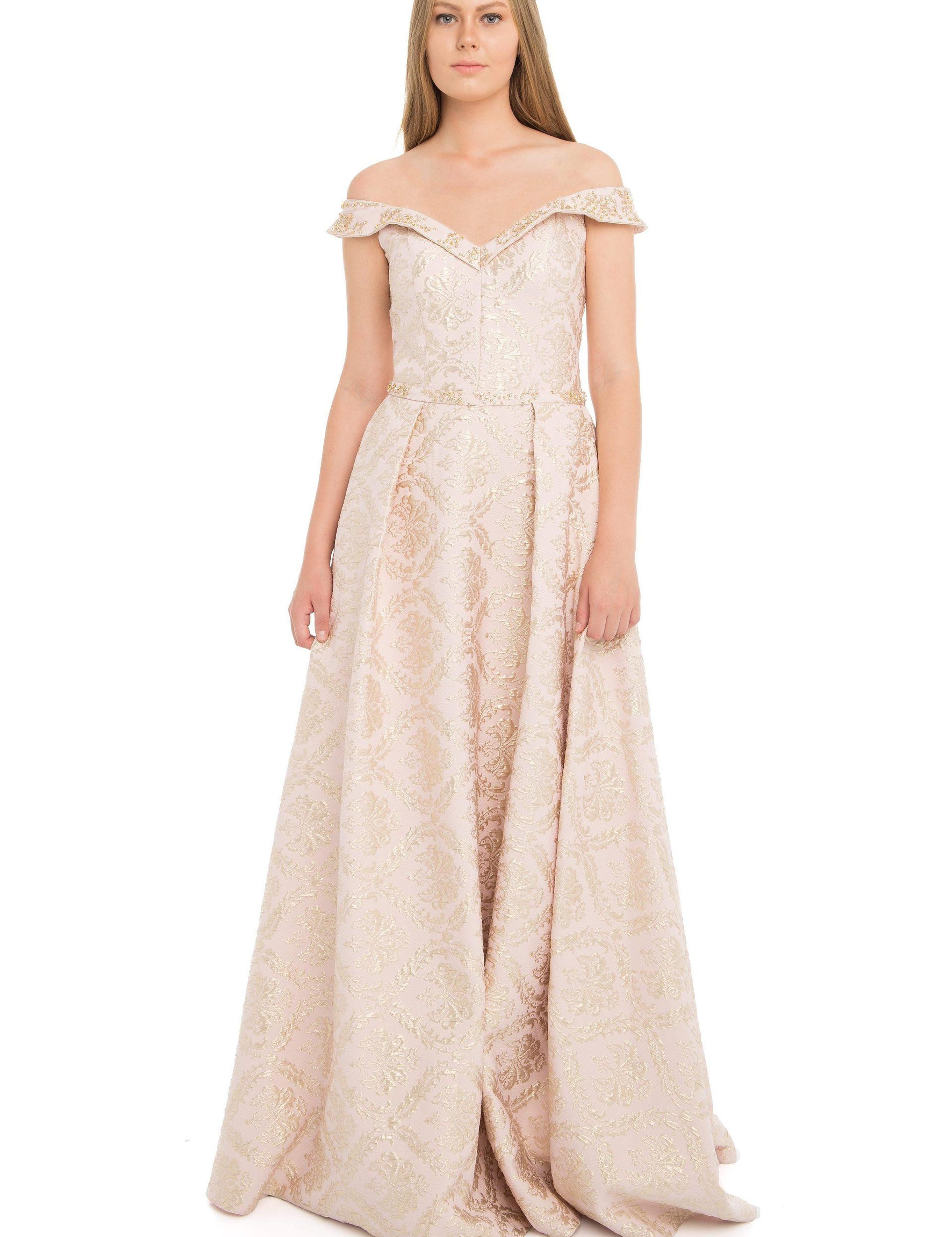 PEMBE Uzun Abiye Elbise