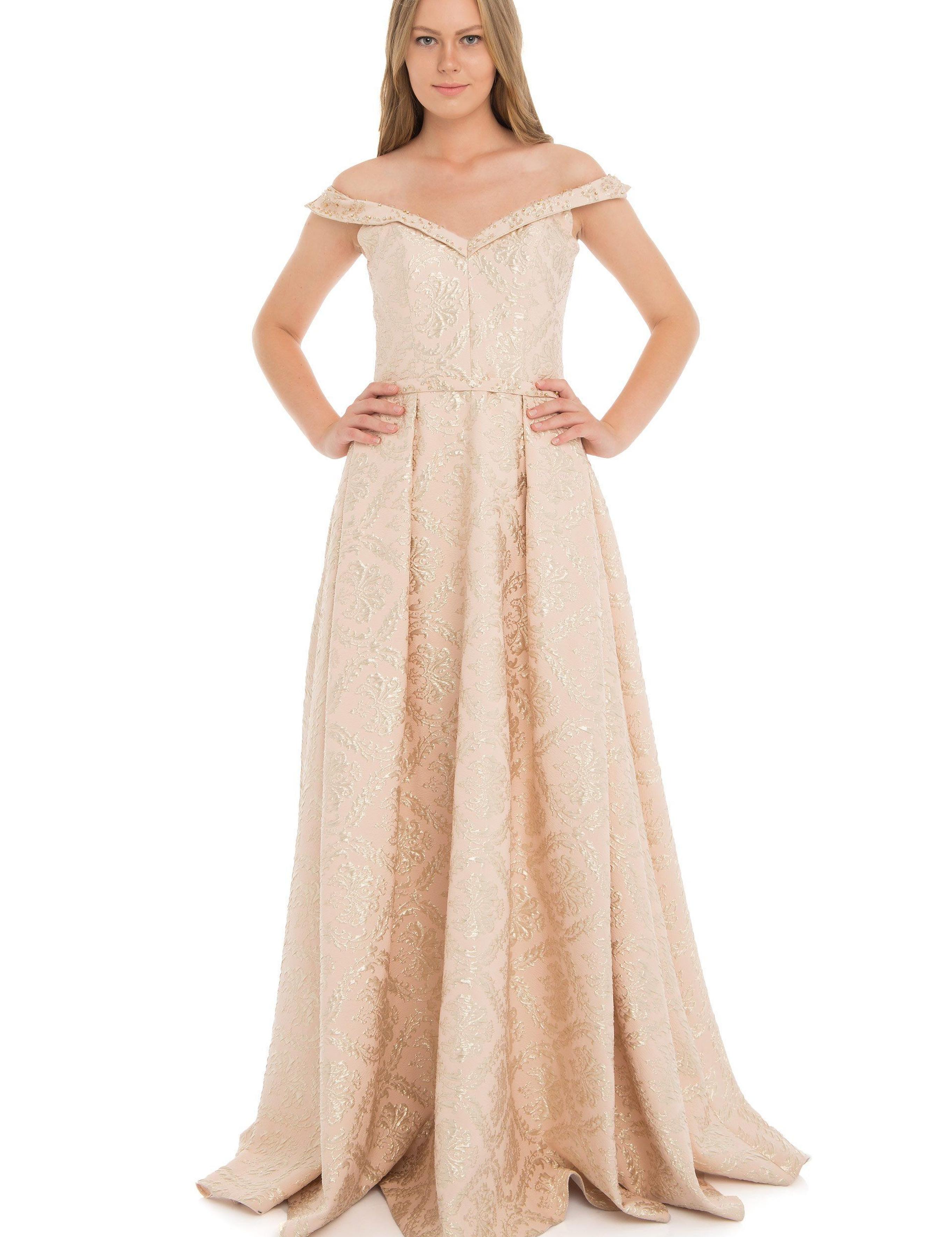 PEMBE Uzun Abiye Elbise