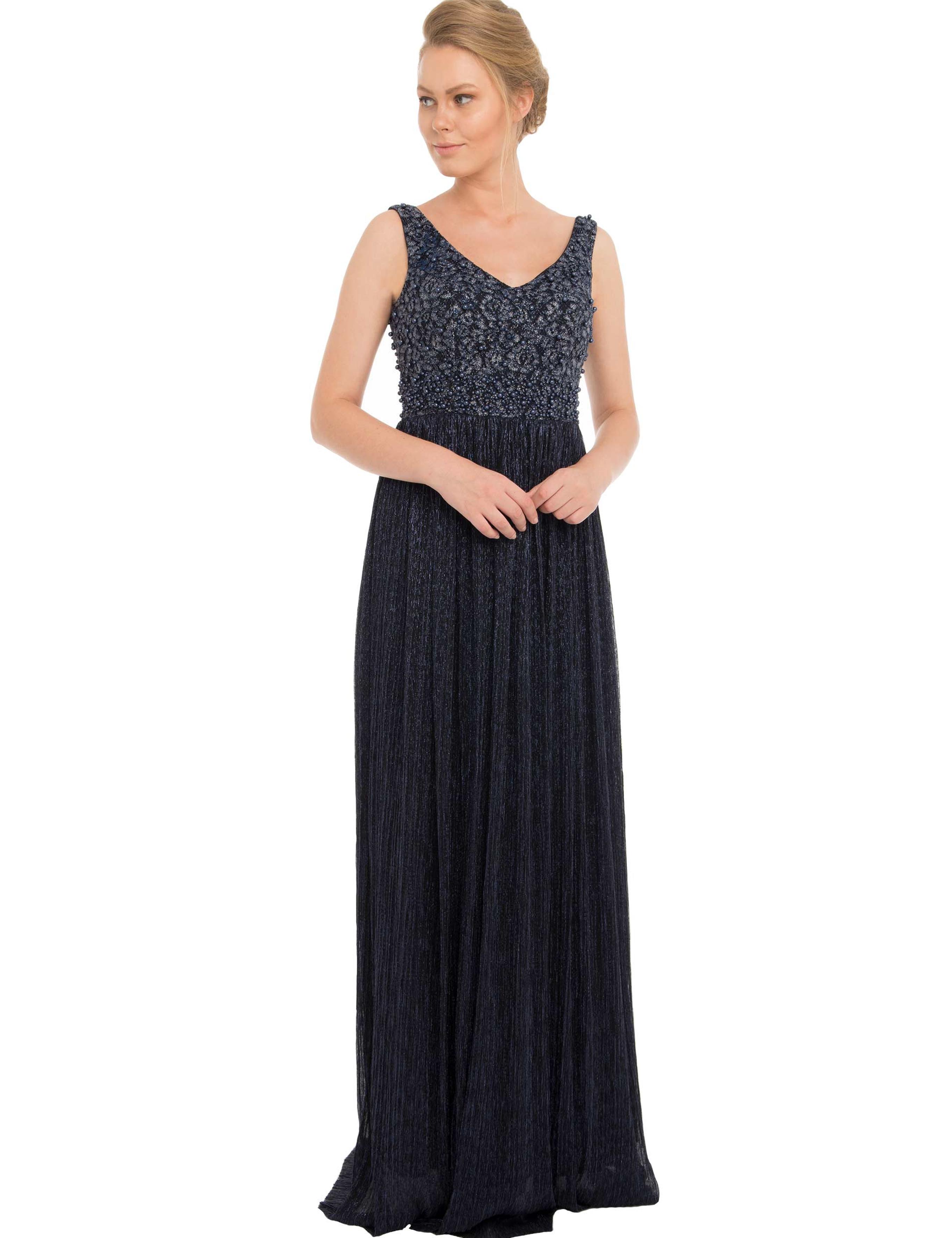 LACIVERT Uzun Abiye Elbise