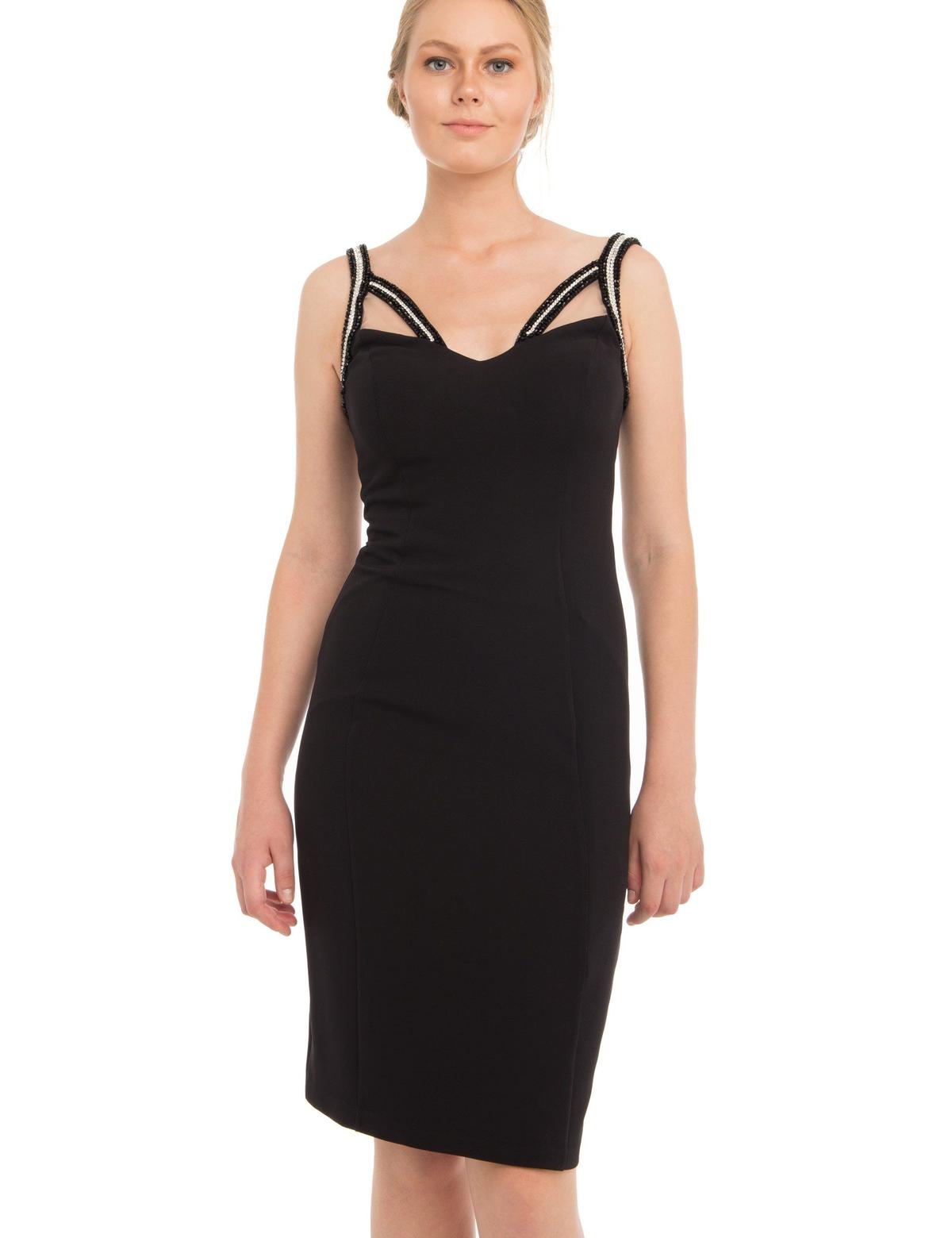 SIYAH Kısa Abiye Elbise - 50212756001