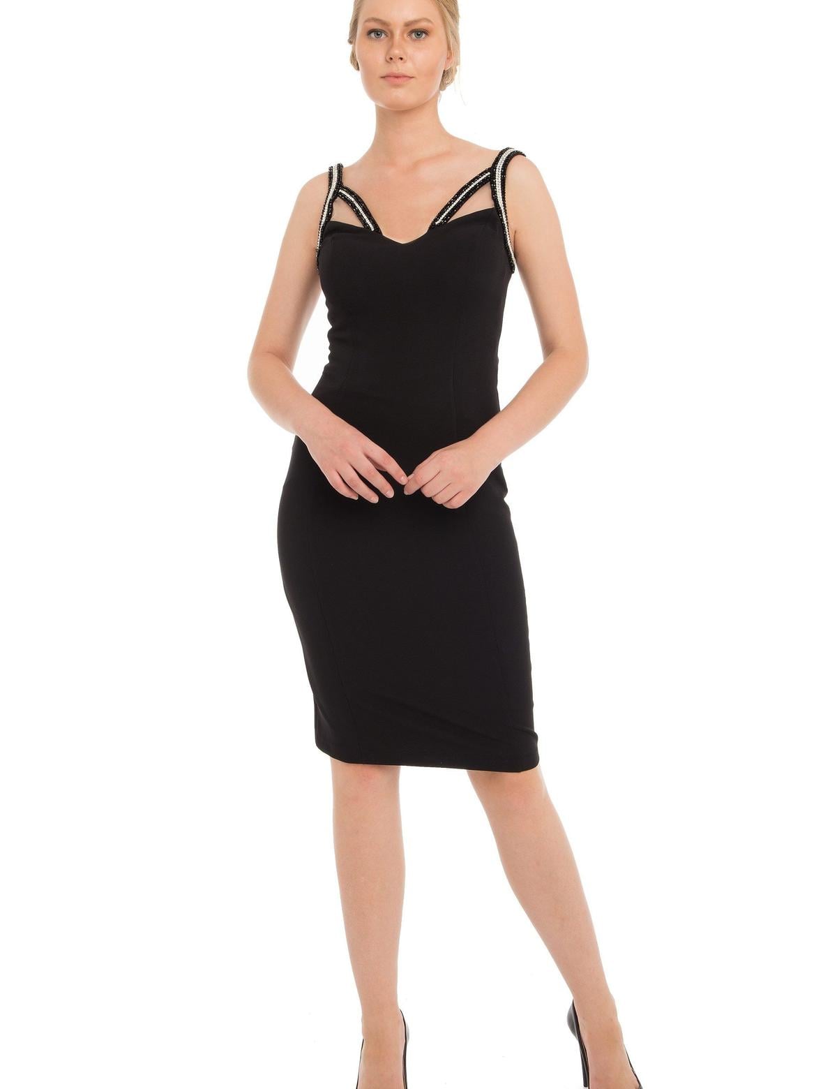 SIYAH Kısa Abiye Elbise