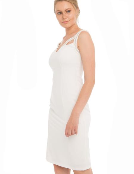 BEYAZ Kısa Abiye Elbise - 50212757001