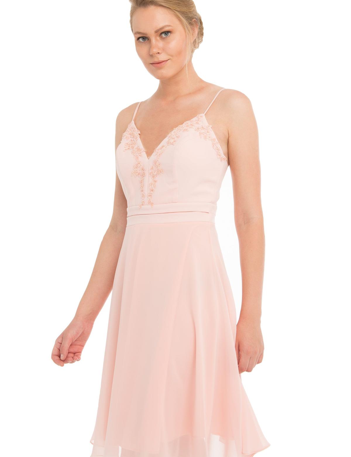 PEMBE Kısa Abiye Elbise - 50212760002