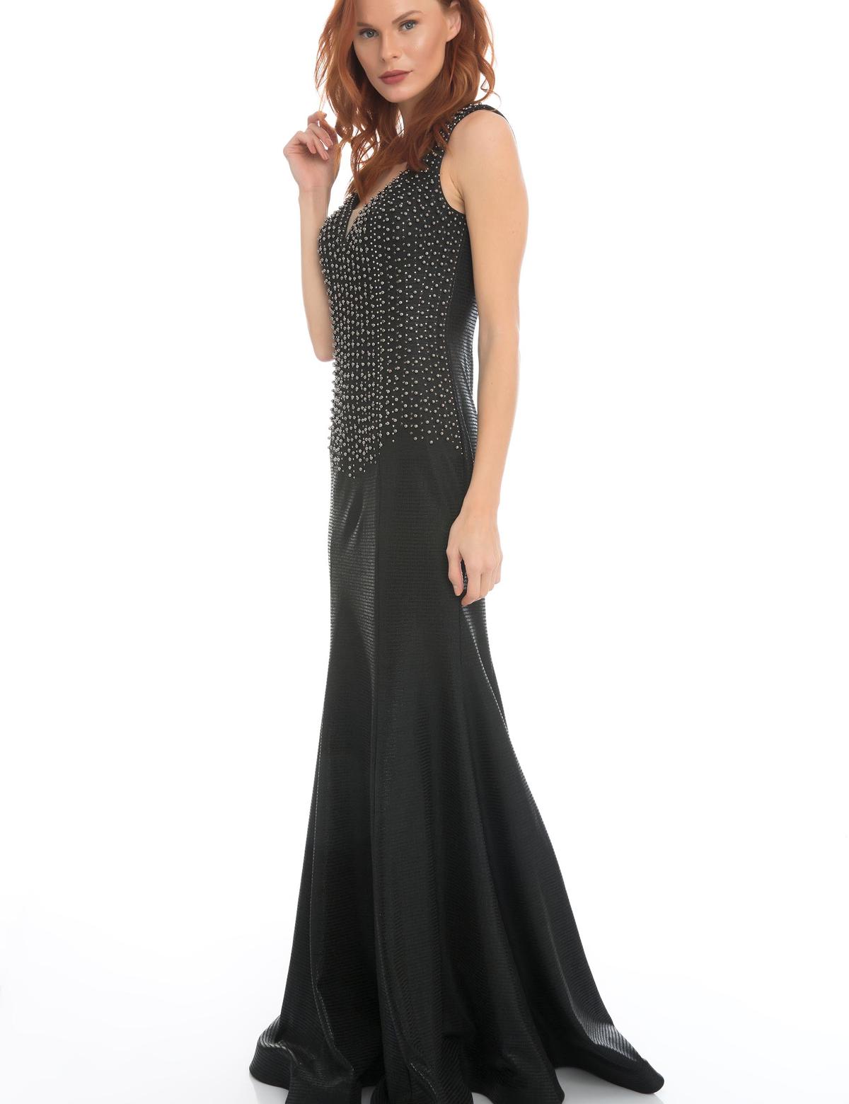 SIYAH Balık Abiye Elbise - 50212768002