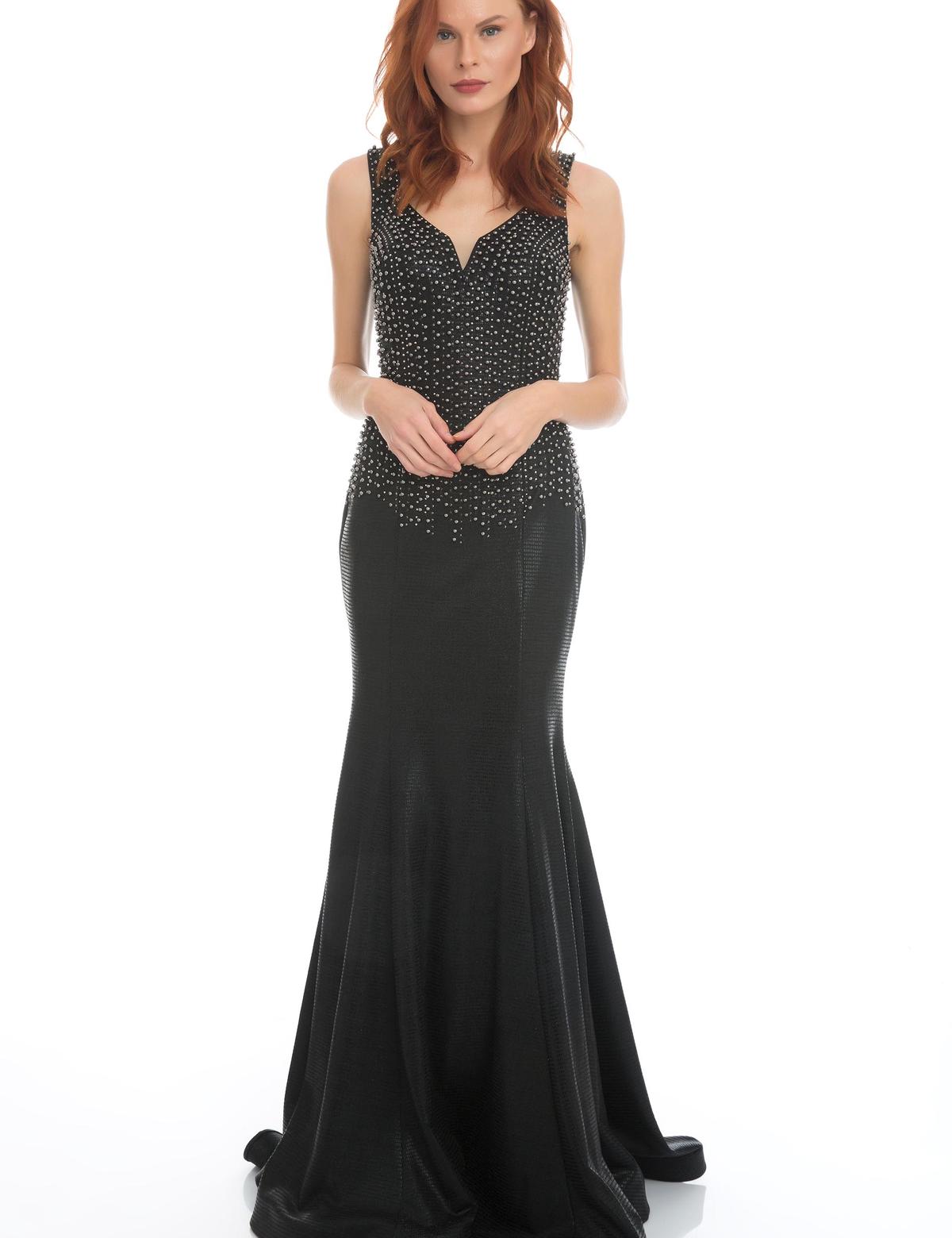 SIYAH Balık Abiye Elbise