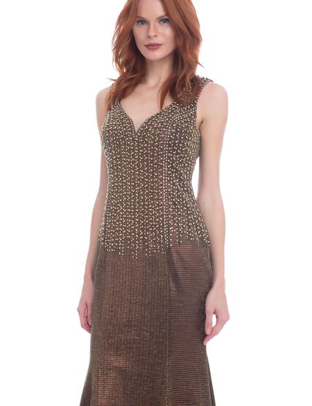 KAHVERENGI Balık Abiye Elbise - 50212769003