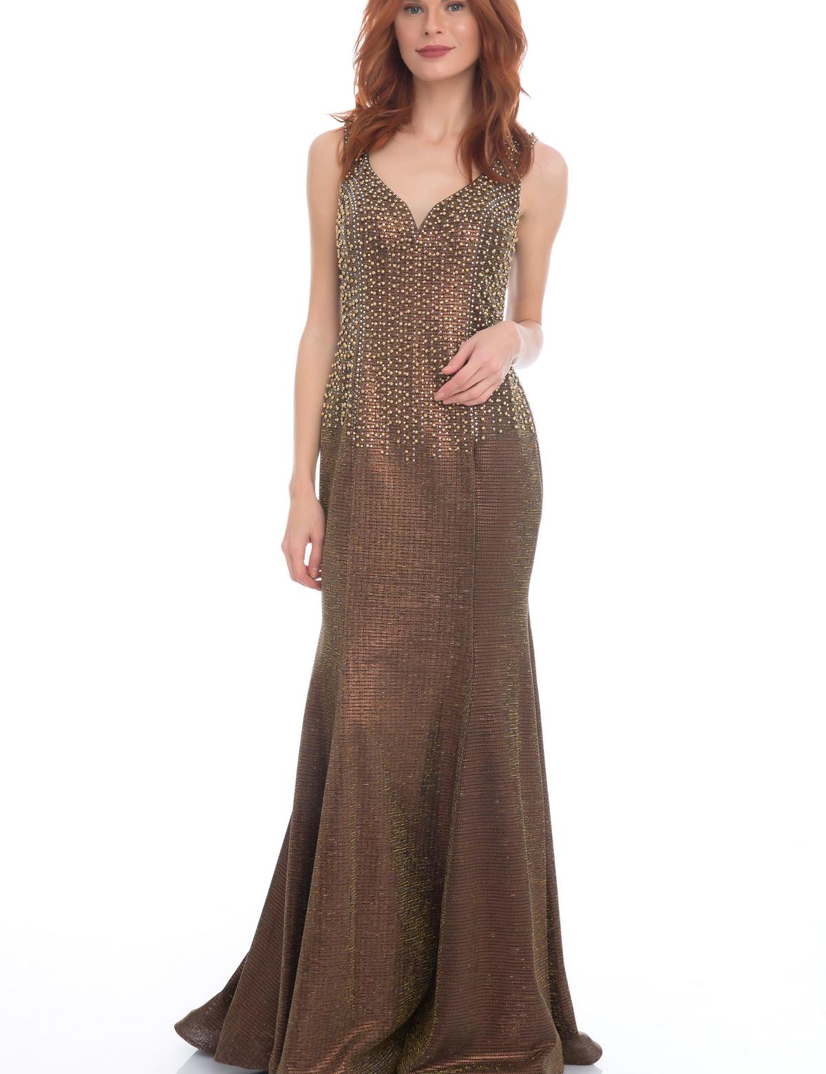 KAHVERENGI Balık Abiye Elbise