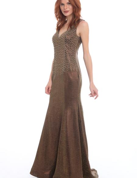 KAHVERENGI Balık Abiye Elbise - 50212769003