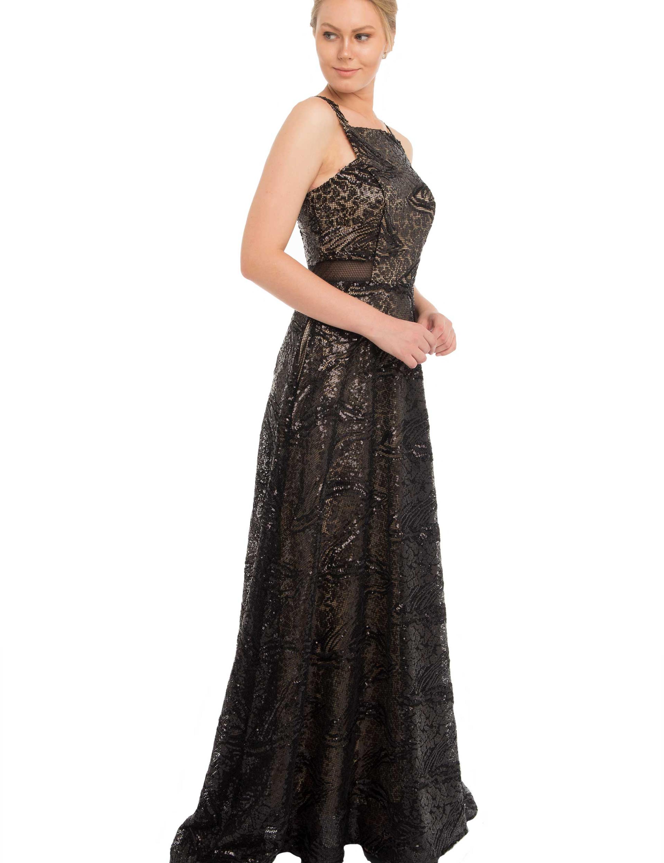 SIYAH Uzun Abiye Elbise