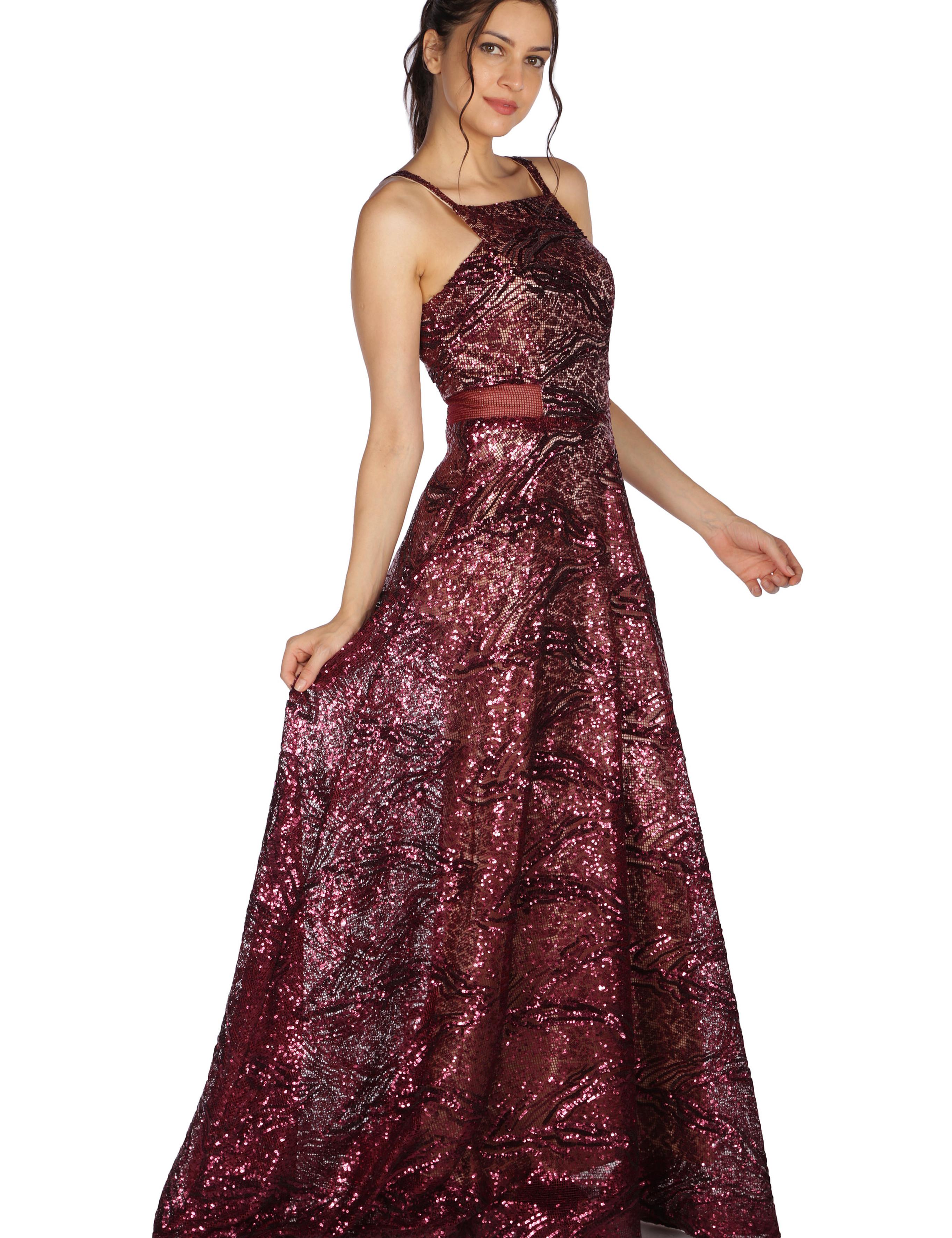 KIRMIZI Uzun Abiye Elbise