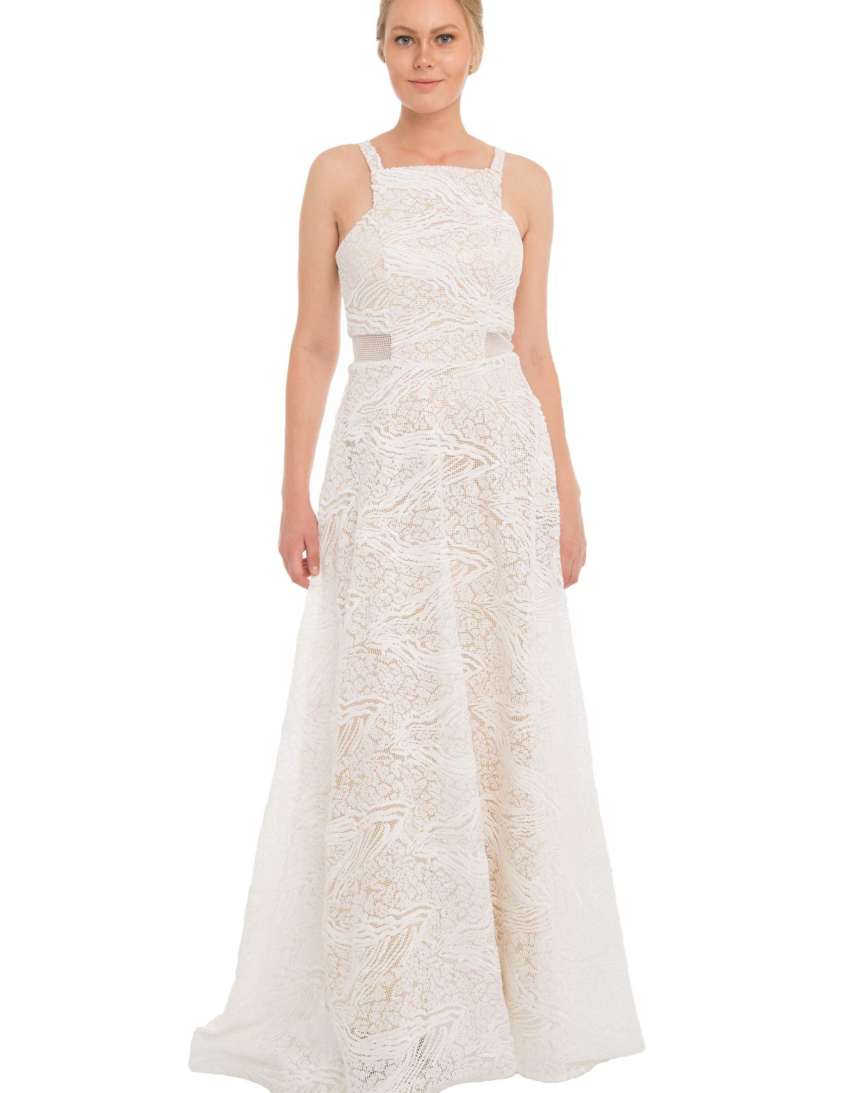 BEYAZ Uzun Abiye Elbise