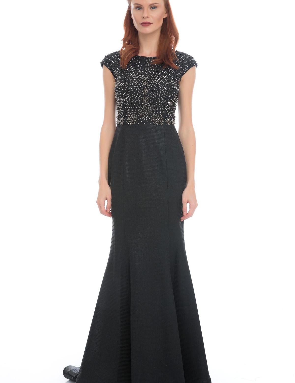 SIYAH Balık Abiye Elbise