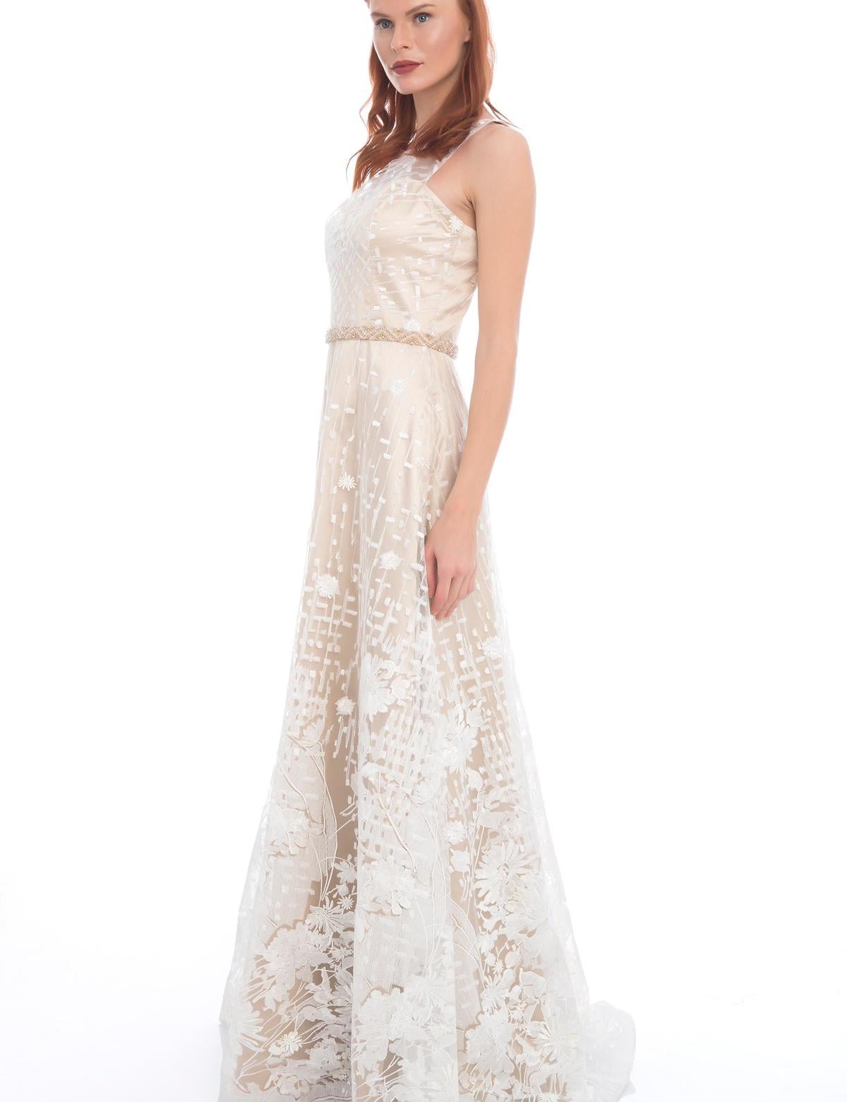 BEYAZ Uzun Abiye Elbise - 50212801001