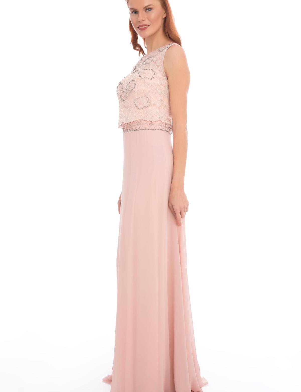 PEMBE Uzun Abiye Elbise - 50212804001