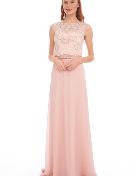 PEMBE Uzun Abiye Elbise - 50212804001