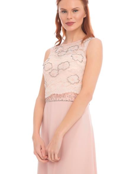 PEMBE Uzun Abiye Elbise - 50212804001