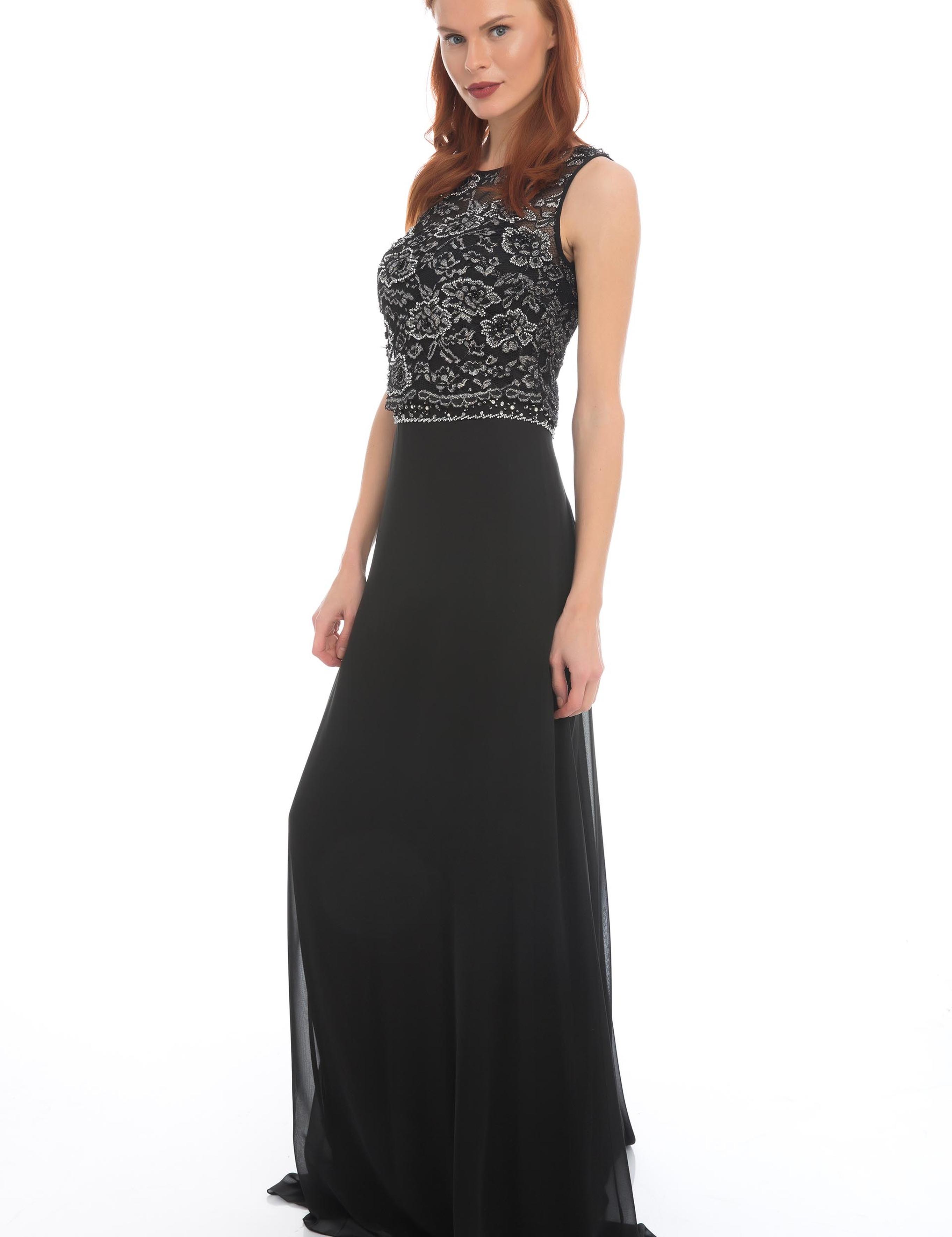 SIYAH Uzun Abiye Elbise