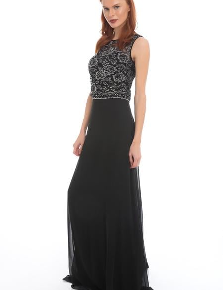 SIYAH Uzun Abiye Elbise - 50212805002