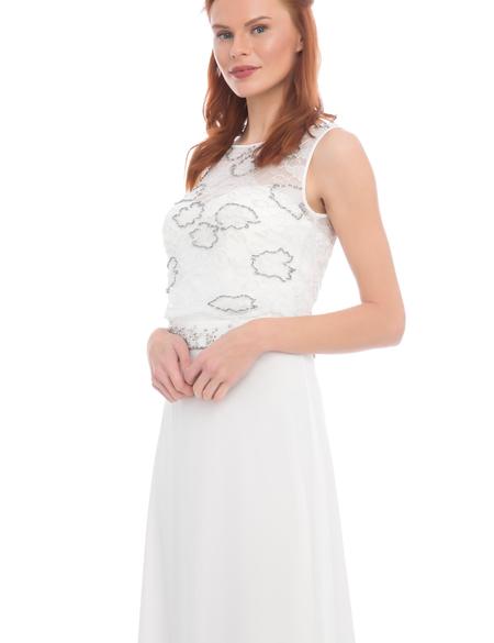 BEYAZ Uzun Abiye Elbise - 50212806002