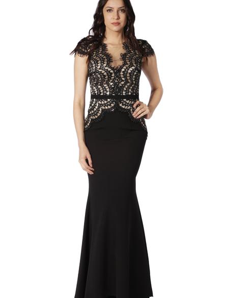 SIYAH Balık Abiye Elbise - 50212812004