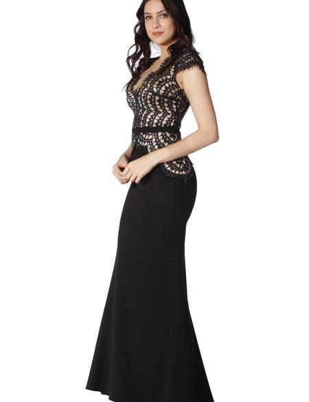 SIYAH Balık Abiye Elbise - 50212812004