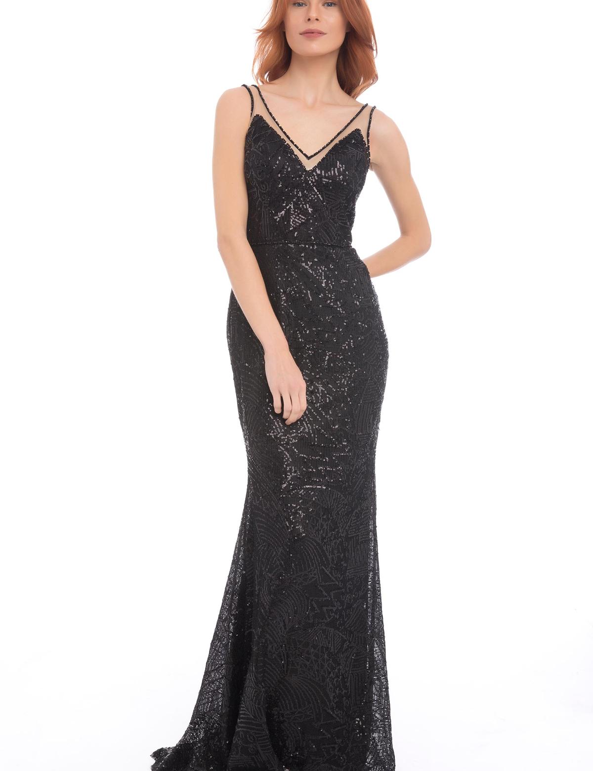 SIYAH Uzun Abiye Elbise