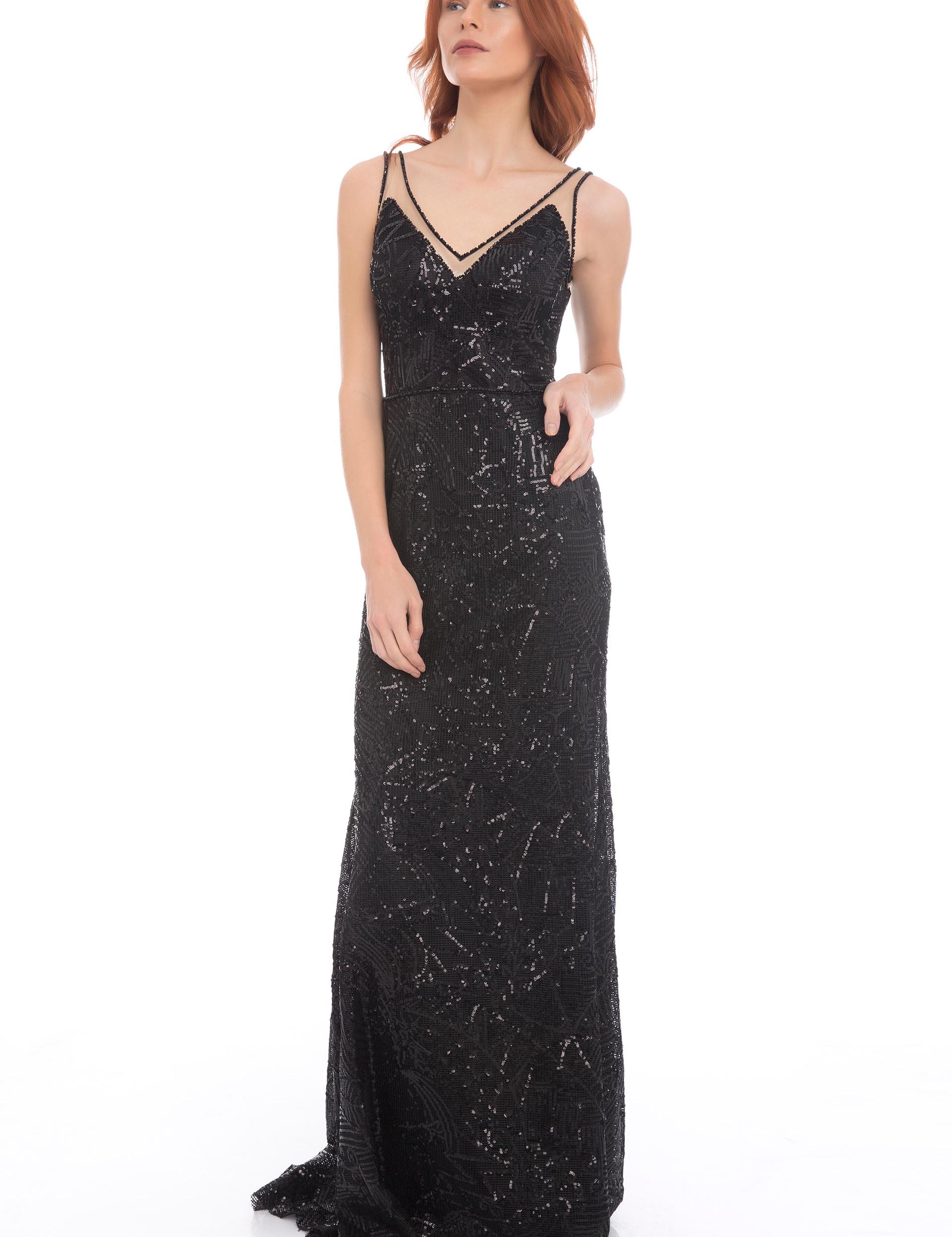 SIYAH Uzun Abiye Elbise