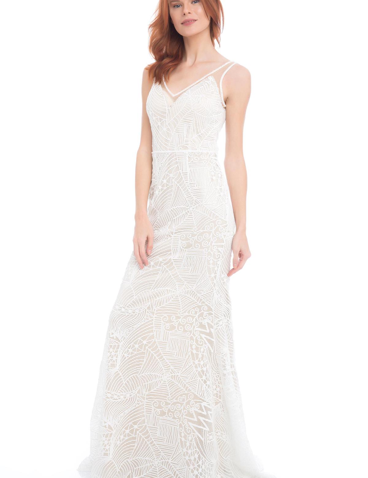 BEYAZ Uzun Abiye Elbise - 50212815002