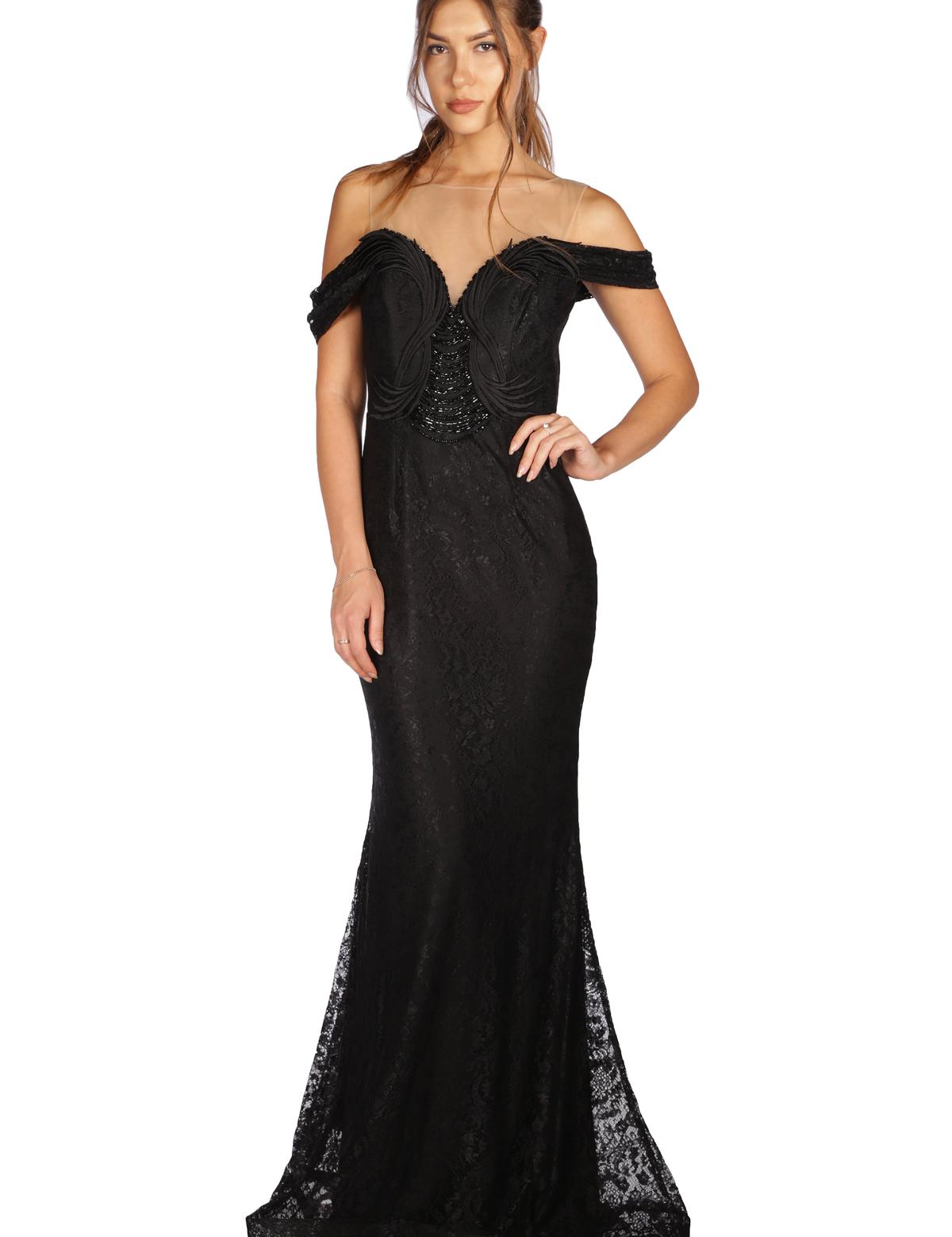 SIYAH Uzun Abiye Elbise