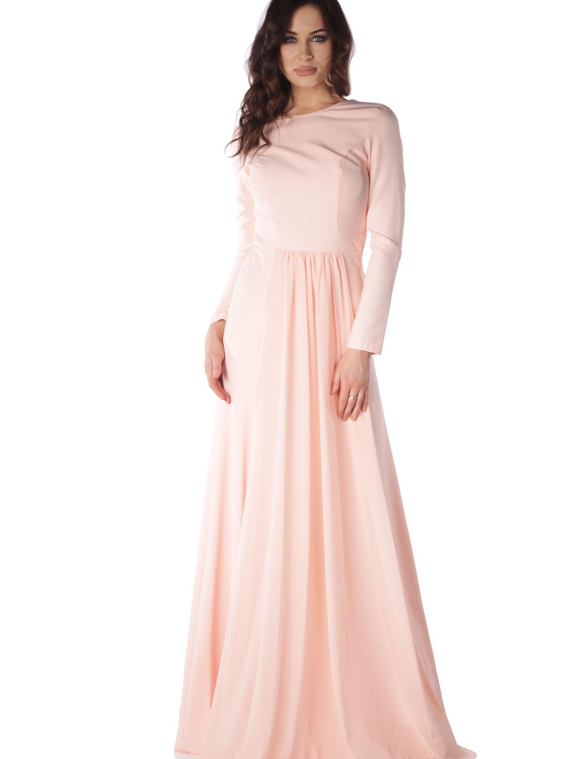 PEMBE Uzun Abiye Elbise