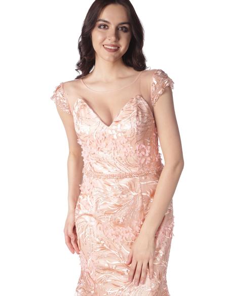 PEMBE Balık Abiye Elbise - 50212829003