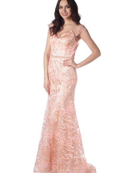 PEMBE Balık Abiye Elbise - 50212829003