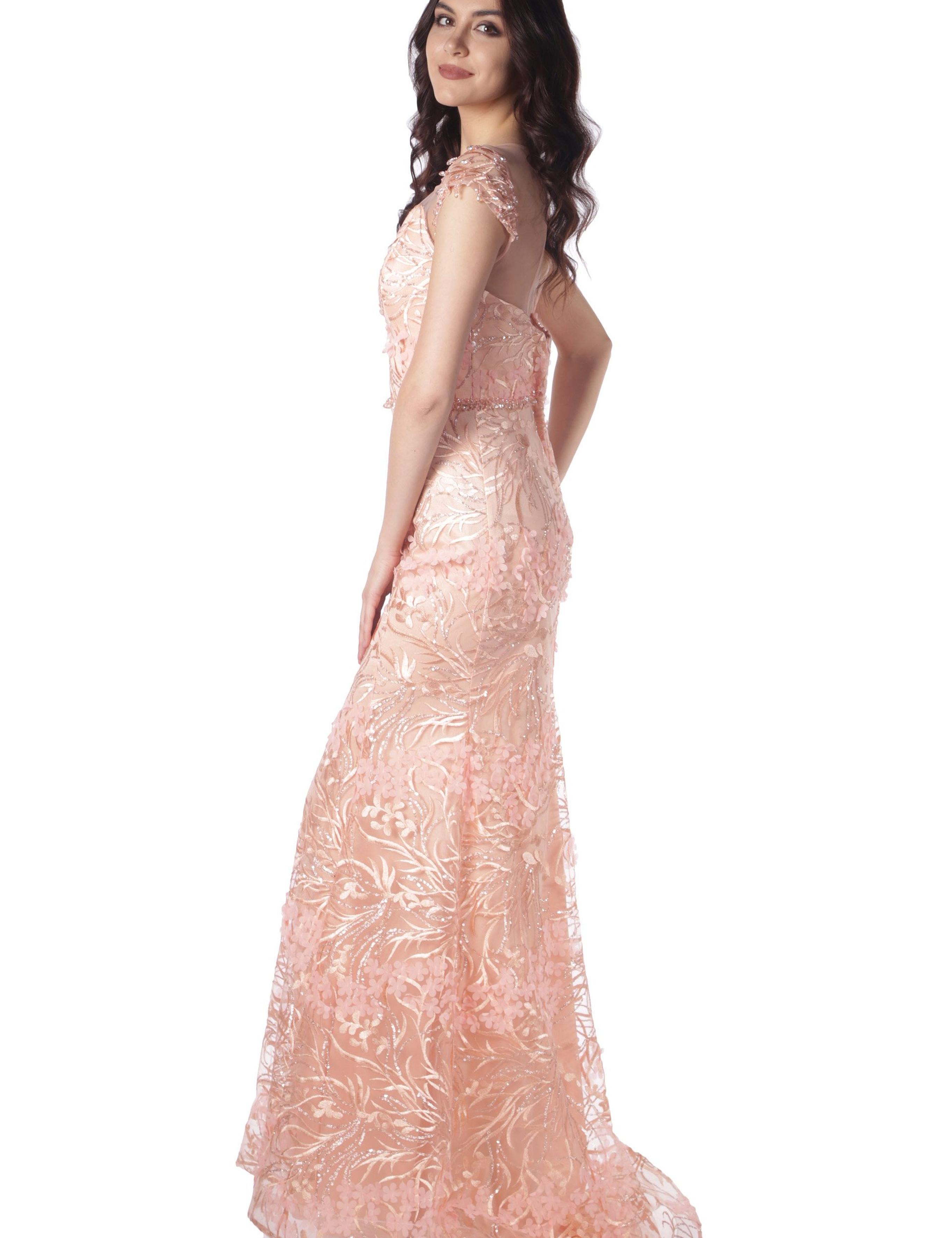 PEMBE Balık Abiye Elbise