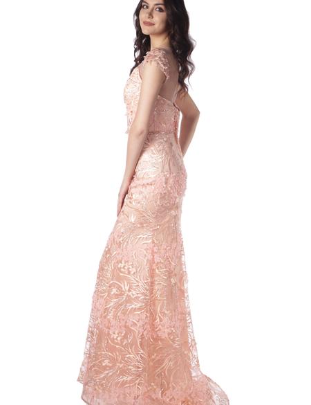 PEMBE Balık Abiye Elbise - 50212829003