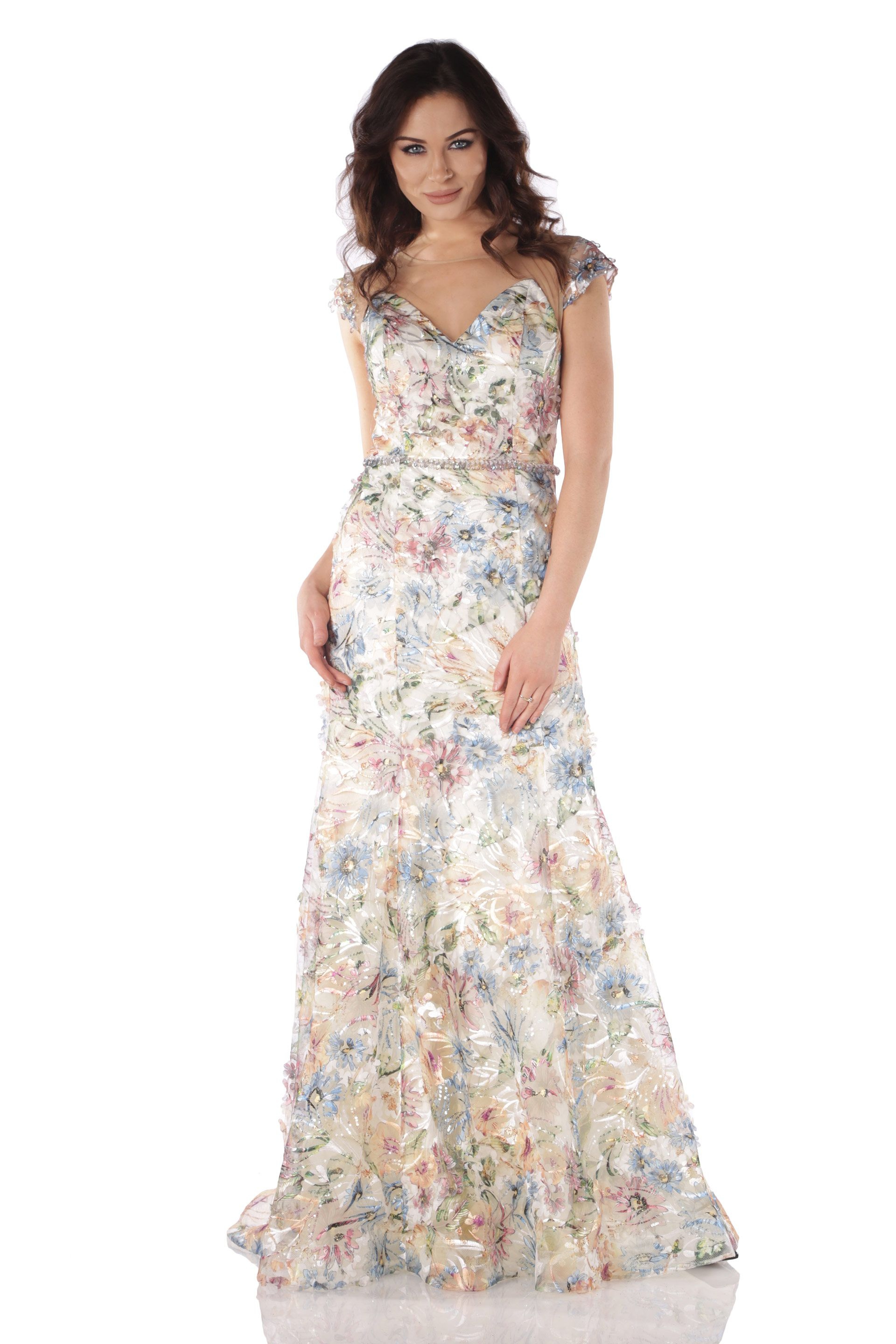 MULTICOLOR Balık Abiye Elbise - Image 1