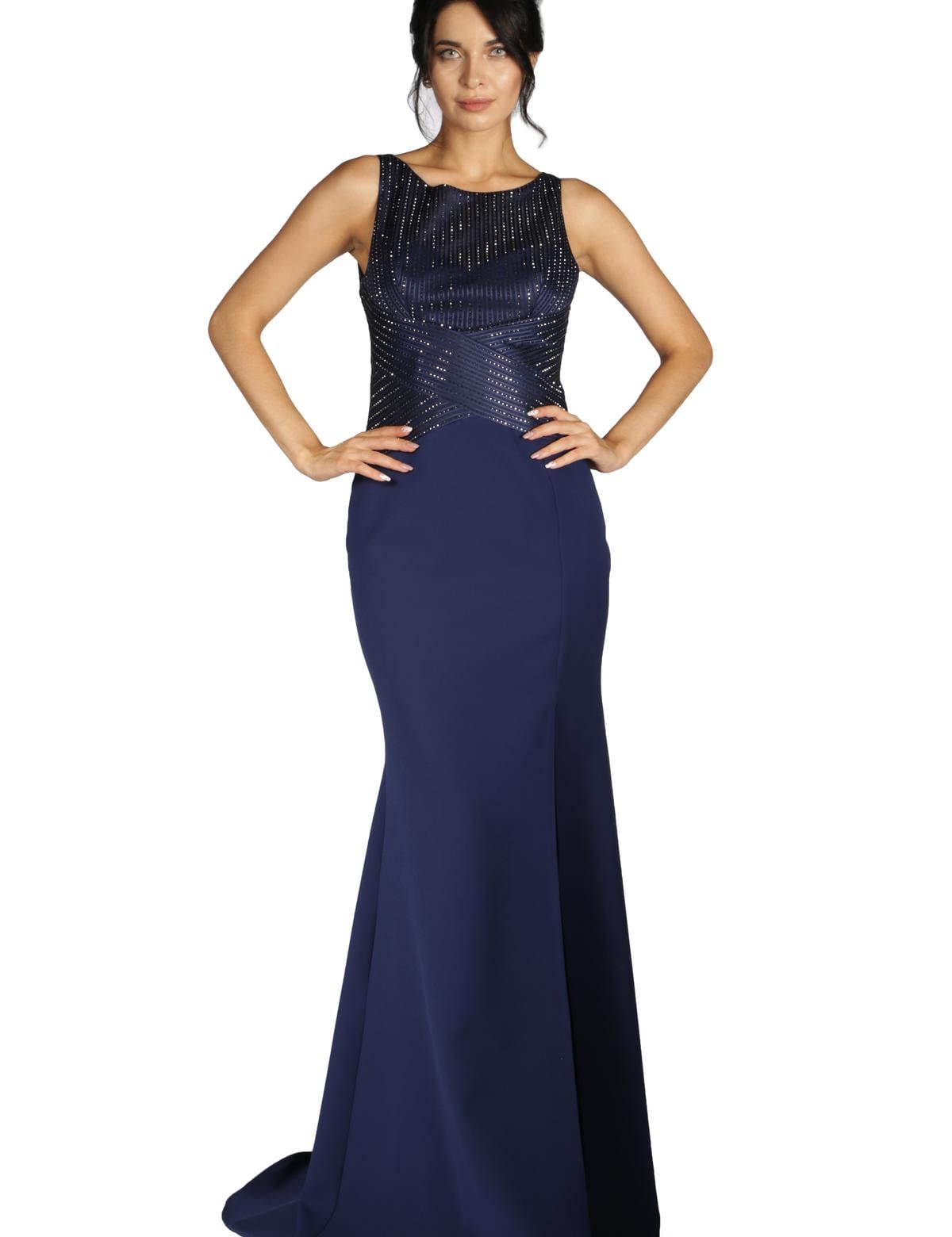 LACIVERT Balık Abiye Elbise