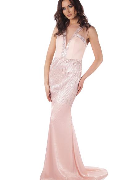 PEMBE Uzun Abiye Elbise - 50212845001