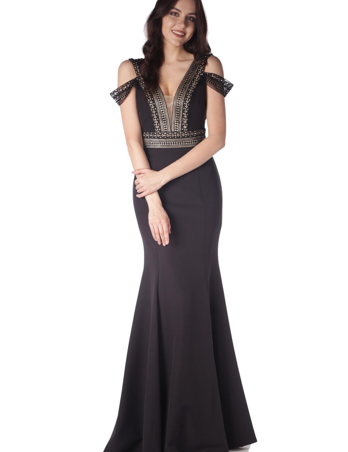 SIYAH Balık Abiye Elbise