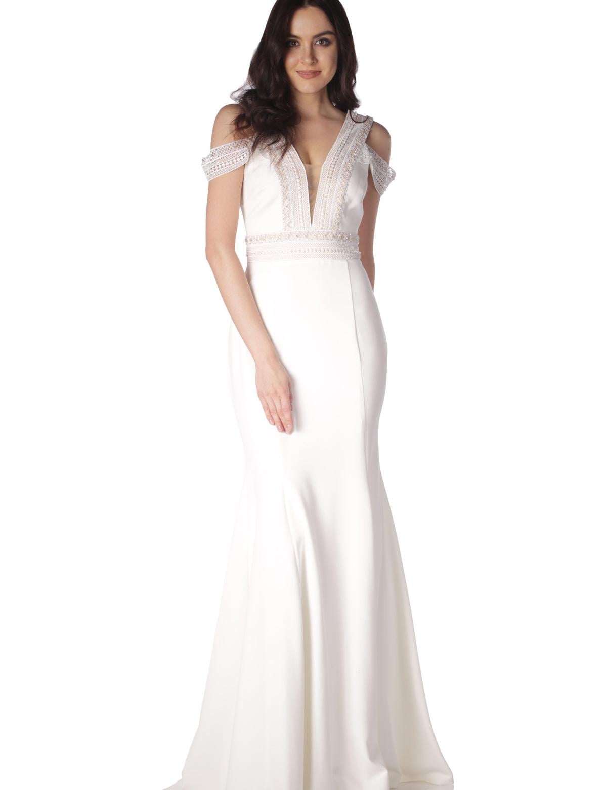 BEYAZ Balık Abiye Elbise