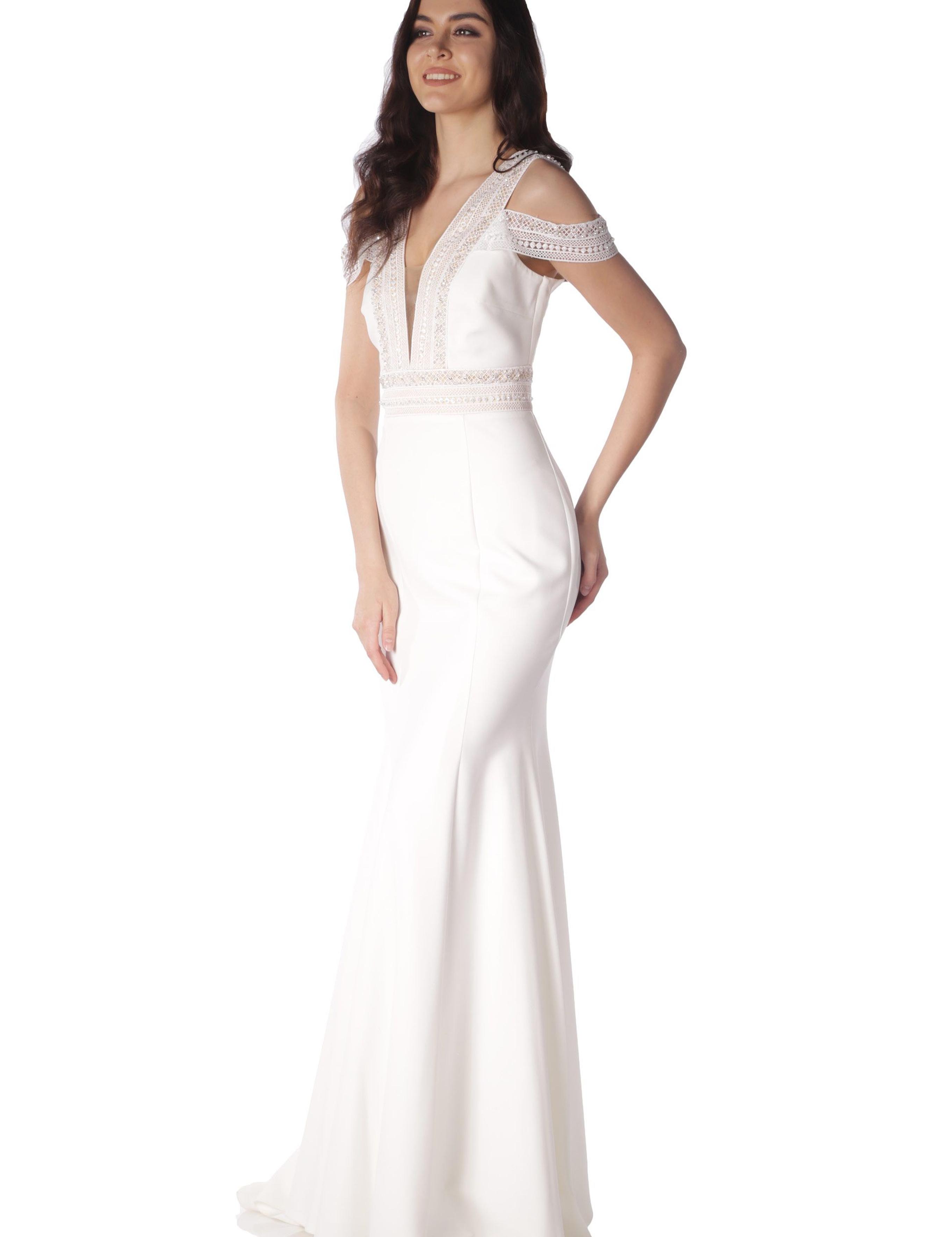 BEYAZ Balık Abiye Elbise