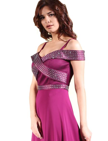 PEMBE Uzun Abiye Elbise - 50212856001