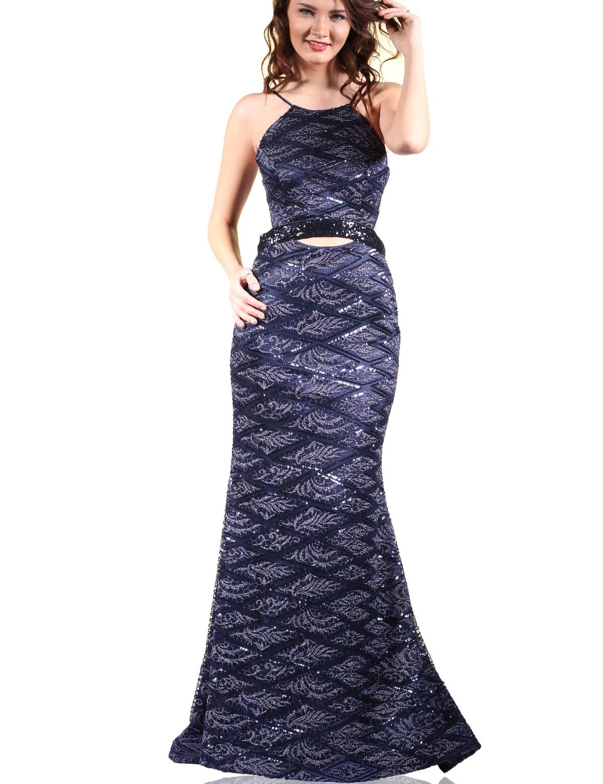 LACIVERT Uzun Abiye Elbise