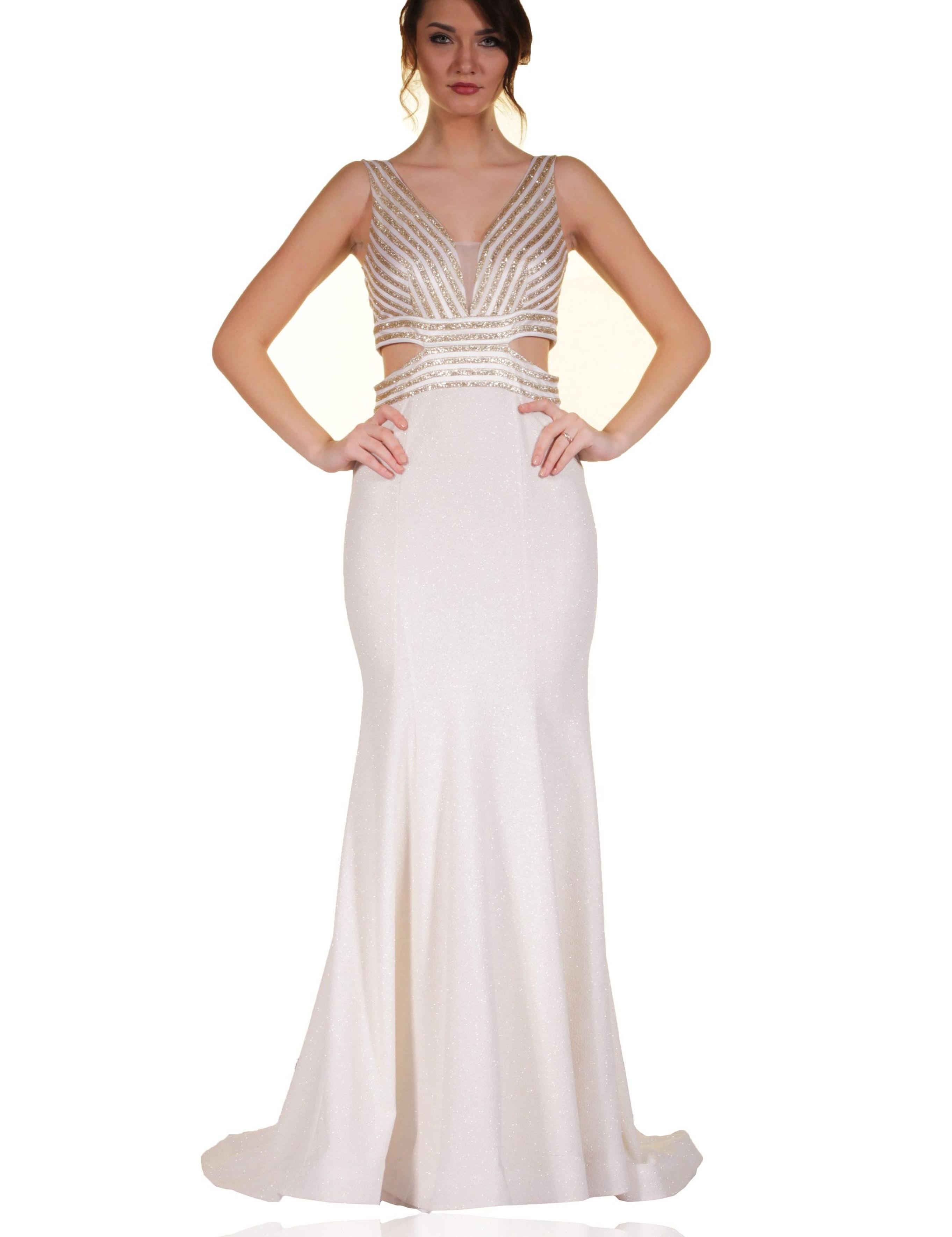 BEYAZ Balık Abiye Elbise