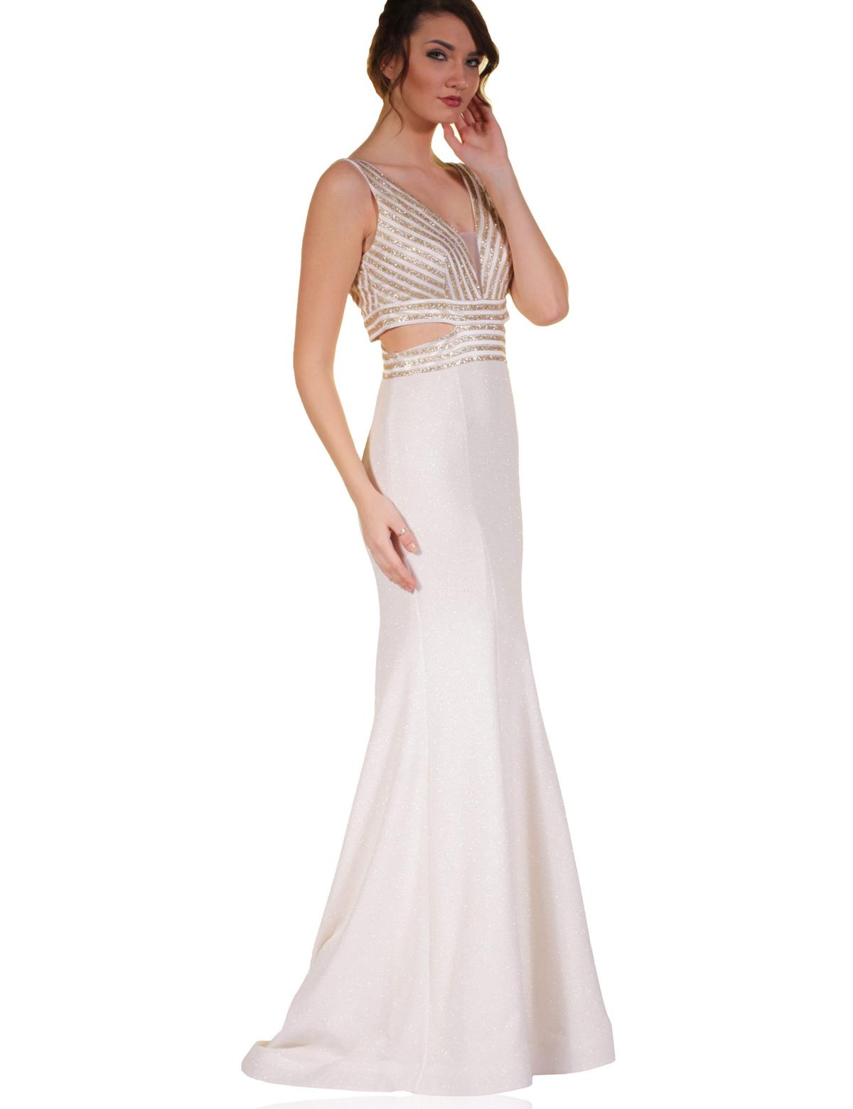 BEYAZ Balık Abiye Elbise - 50212879001